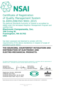 NSAI AS9120B/ISO 9001:2015